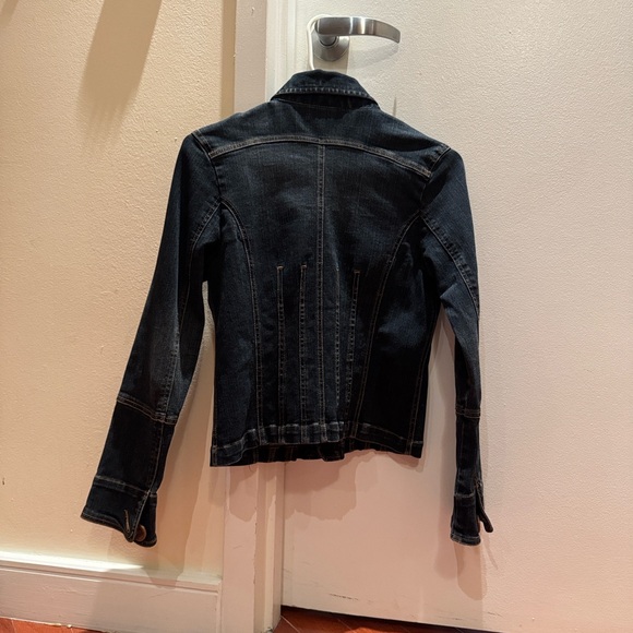 Vintage Western Dark Denim Jacket with Brown Buttons - Picture 4 of 7